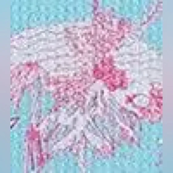 NWT Hurley x LoveShackFancy Reversible Beach Towel – Pink & Blue - Picture 3 of 9